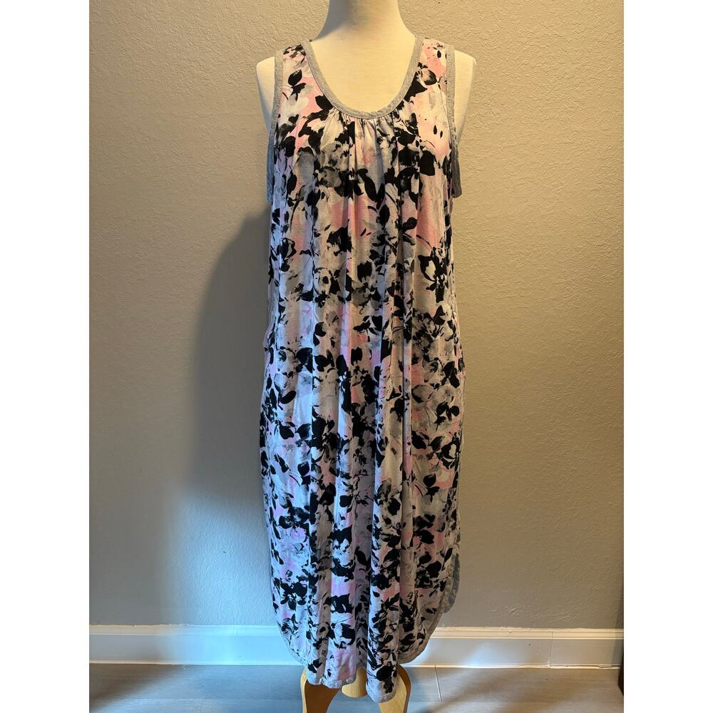 SECRET TREASURES Floral Mumu Black/Gray/Pink Sz 2X (18W120W) Loungewear Relaxed